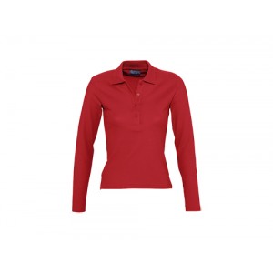 POLO PIQUE SENHORA M/COMP 3 BOT PODIUM VERMELHO